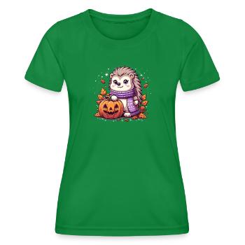 Igel Halloween - Frauen Funktions-T-Shirt - Kelly Green - Vorne - AI Model Female 172 dark (172cm)