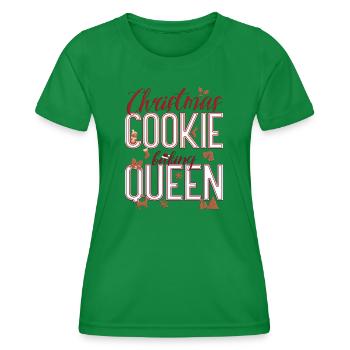 Christmas Cookie Baking Queen - Frauen Funktions-T-Shirt - Kelly Green - Vorne - AI Model Female 172 dark (172cm)