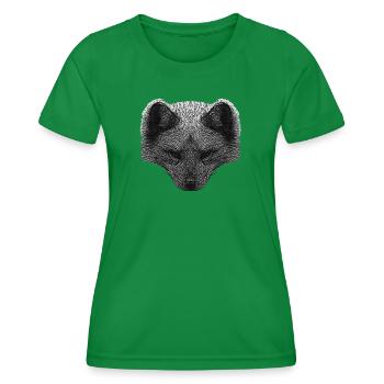 füchse für frau, Polarfuchsgesicht - Frauen Funktions-T-Shirt - Kelly Green - Vorne - AI Model Female 172 dark (172cm)
