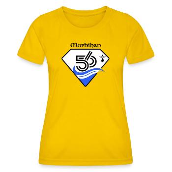 Morbihan - T-shirt sport Femme - jaune d'œuf - Devant - AI Model Female 172 dark (172cm)