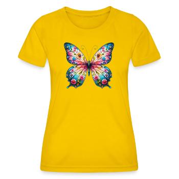 Papillon - T-shirt sport Femme - jaune d'œuf - Devant - AI Model Female 172 dark (172cm)