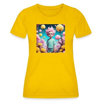 Lutin - T-shirt sport Femme - jaune d'œuf - Devant - AI Model Female 172 dark (172cm)