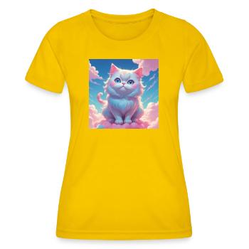 Kitten - Women's Functional T-Shirt - egg yellow - Front - AI Model Female 172 dark (172cm)