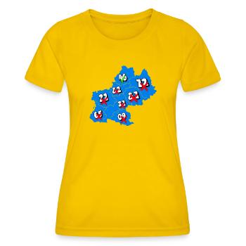 Région Midi-Pyrénées - T-shirt sport Femme - jaune d'œuf - Devant - AI Model Female 172 dark (172cm)