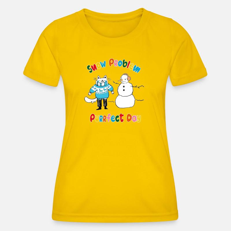 Snow problem Purrfect day - Women's Functional T-Shirt - egg yellow