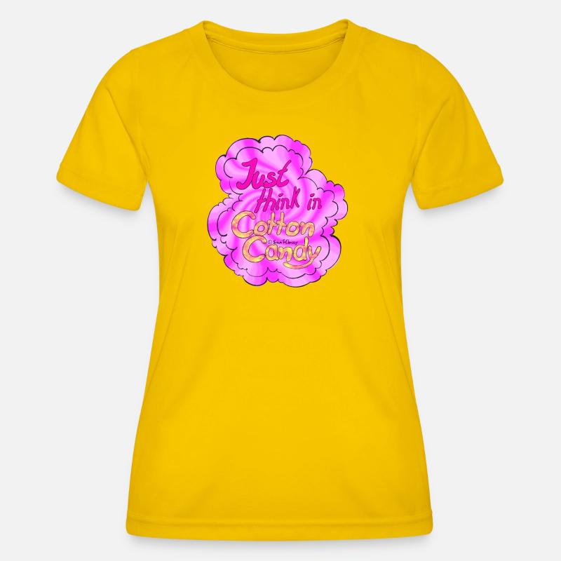 Cotton Candy Thinking swirl - Women's Functional T-Shirt - egg yellow