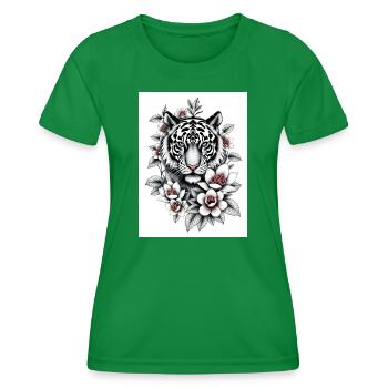 Le Tigre ne dort jamais - T-shirt sport Femme - vert - Devant - AI Model Female 172 dark (172cm)
