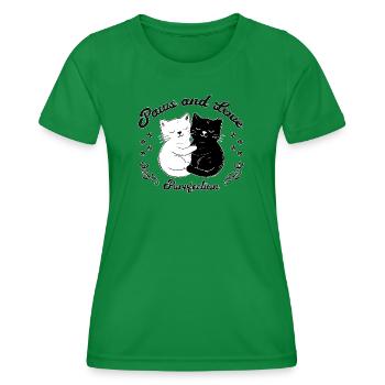 Paws & Love – Simply Schnurrfekt - T-shirt sport Femme - vert - Devant - AI Model Female 172 dark (172cm)