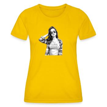Love yourself - Frauen Funktions-T-Shirt - Eigelb - Vorne - AI Model Female 172 dark (172cm)