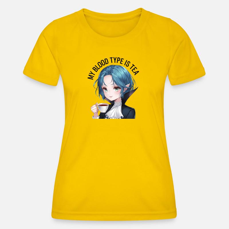 My blood type is tea - Women's Functional T-Shirt - egg yellow