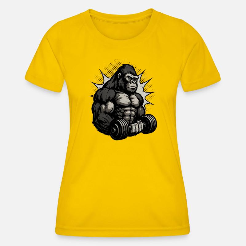 Strong Gorilla Force Pattern - Women's Functional T-Shirt - egg yellow