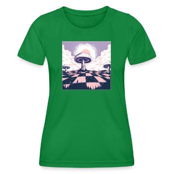 Dreamscape Mushroom Wonderland - Women's Functional T-Shirt - kelly green - Front - AI Model Female 172 dark (172cm)