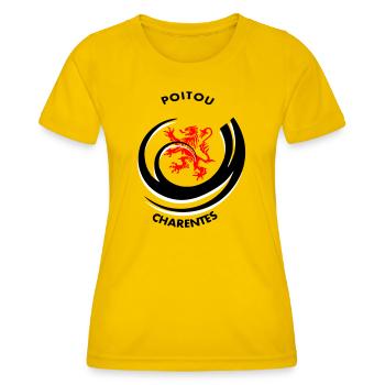 Emblem Poitou Charentes - Frauen Funktions-T-Shirt - Eigelb - Vorne - AI Model Female 172 dark (172cm)