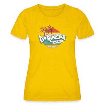 White Beach Boracay, Philippines - Women's Functional T-Shirt - egg yellow - Front - AI Model Female 172 dark (172cm)