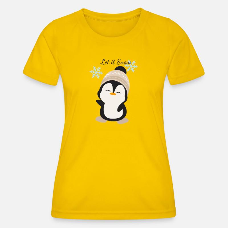 Cuddly Penguin Winter Magic - Women's Functional T-Shirt - egg yellow