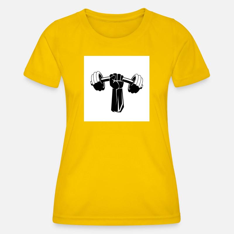 Kraftfist Dumbbell Strength - Women's Functional T-Shirt - egg yellow