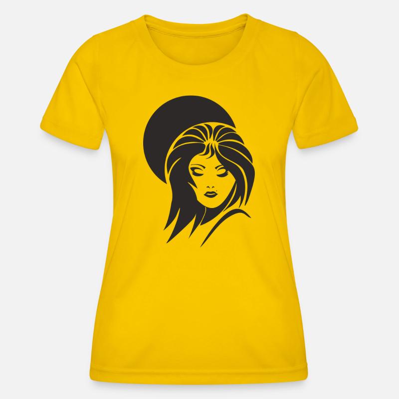 Frauengesicht_003 - Women's Functional T-Shirt - egg yellow