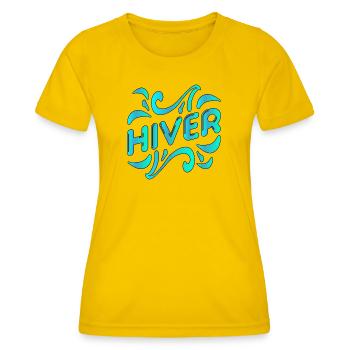 Winter - Frauen Funktions-T-Shirt - Eigelb - Vorne - AI Model Female 172 dark (172cm)