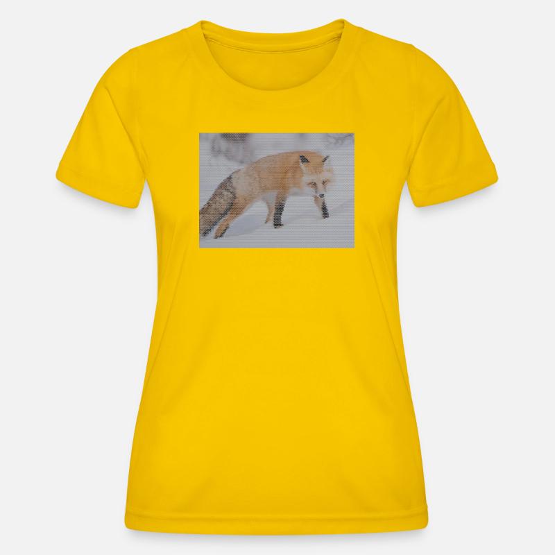 geometric fox - Women's Functional T-Shirt - egg yellow