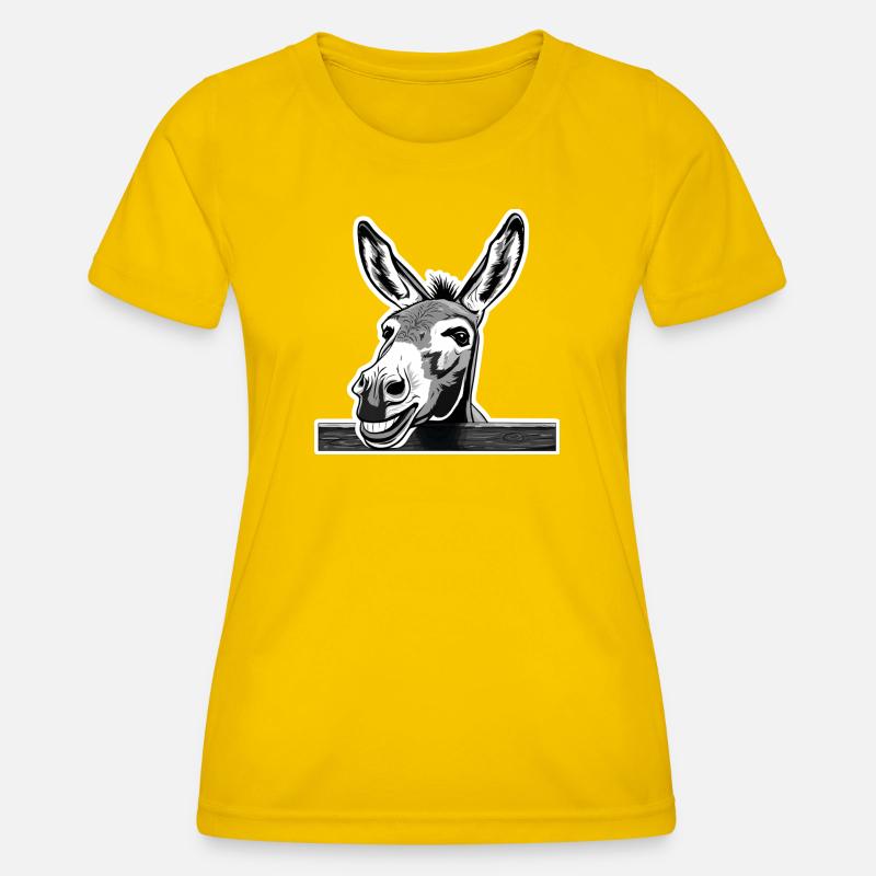 Cheeky donkey – laughter allowed! - Women's Functional T-Shirt - egg yellow