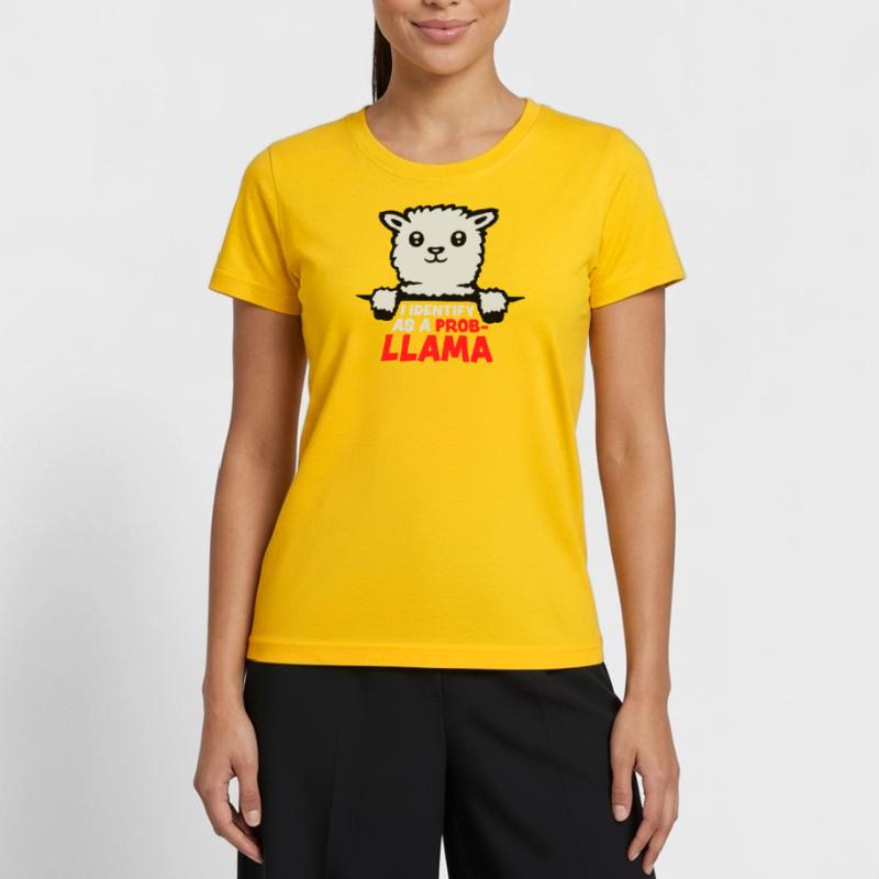 I Identify As A Probllama Cool Lama Problem Spruch Frauen Funktions-T-Shirt