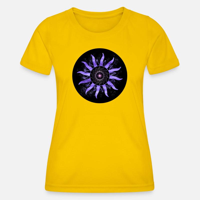 Concentric astral violet sun - Women's Functional T-Shirt - egg yellow