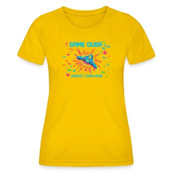 Game Over Neon Arcade Game - Frauen Funktions-T-Shirt - Eigelb - Vorne - AI Model Female 172 dark (172cm)
