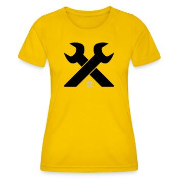 Logo de la maison et de l’artisanat – Clé croisée - T-shirt sport Femme - jaune d'œuf - Devant - AI Model Female 172 dark (172cm)