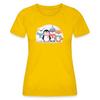 cute winter animals shirts kids  - T-shirt sport Femme - jaune d'œuf - Devant - AI Model Female 172 dark (172cm)