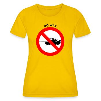 No war - T-shirt sport Femme - jaune d'œuf - Devant - AI Model Female 172 dark (172cm)