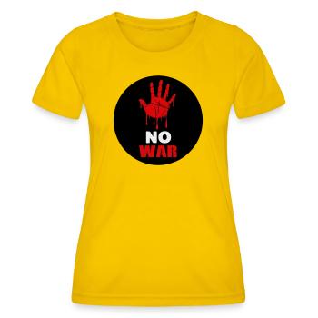 No War - T-shirt sport Femme - jaune d'œuf - Devant - AI Model Female 172 dark (172cm)
