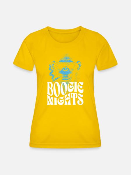 Boogie Nights Monkey T-Shirt - Frauen Funktions-T-Shirt - Eigelb