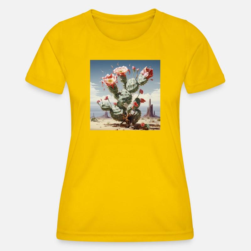 Cactus Blossom Desert Magic - Women's Functional T-Shirt - egg yellow