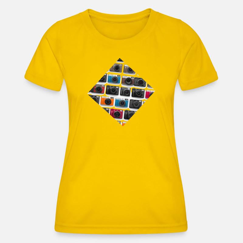 Colorful camera pattern print - Women's Functional T-Shirt - egg yellow