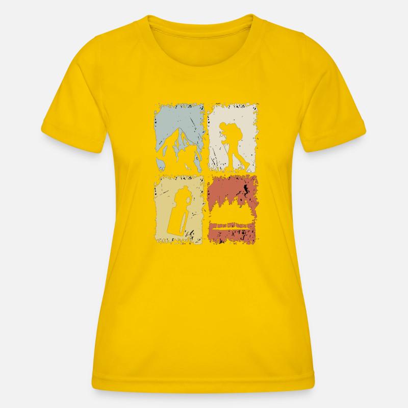 Four Panel Silhouette Grunge - Women's Functional T-Shirt - egg yellow