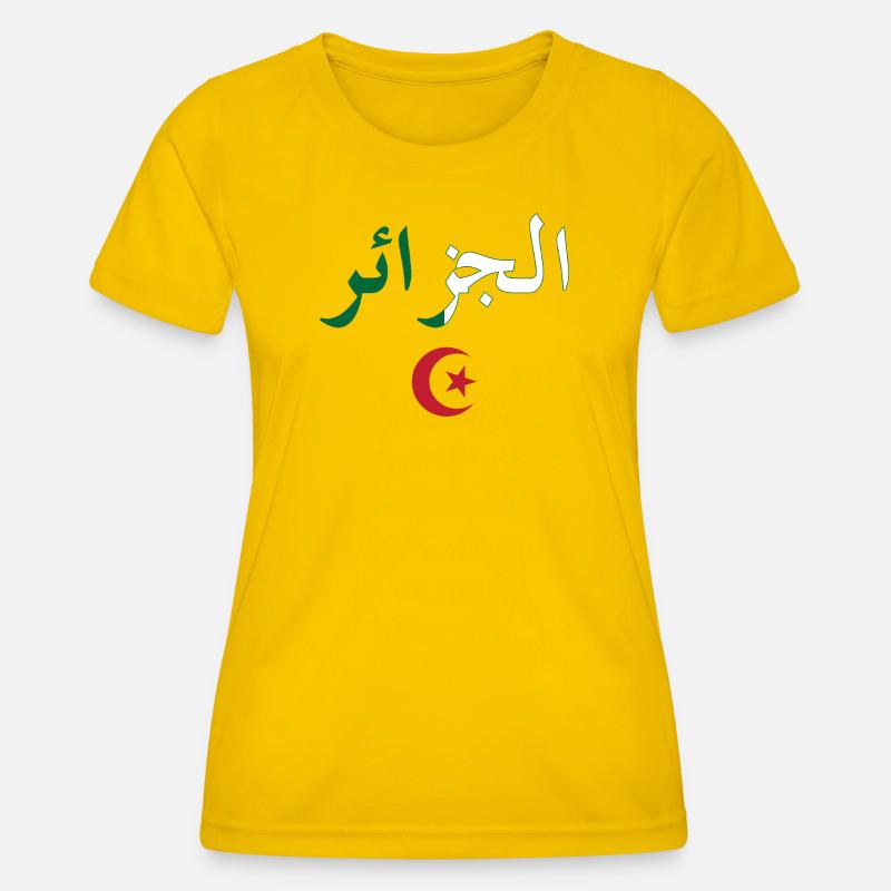 Algeria BZ Flag - Women's Functional T-Shirt - egg yellow