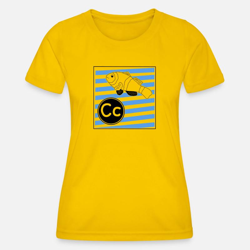 C for Clownfish - Women's Functional T-Shirt - egg yellow