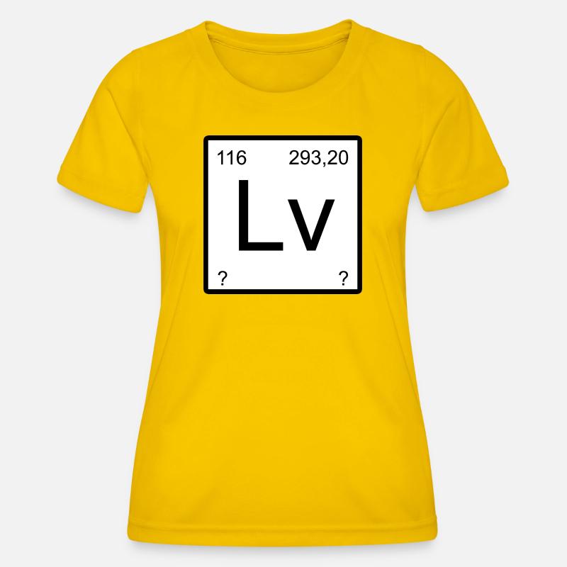 Livermorium Lv Element Square Design - Women's Functional T-Shirt - egg yellow