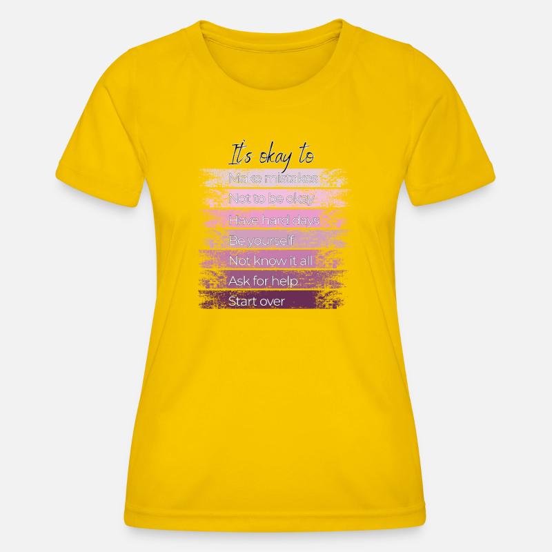 It's okay to start over. - Women's Functional T-Shirt - egg yellow
