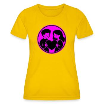 Relation de couple - T-shirt sport Femme - jaune d'œuf - Devant - AI Model Female 172 dark (172cm)