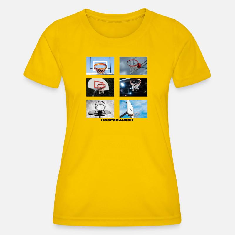 Hoopsrausch Collage - Women's Functional T-Shirt - egg yellow