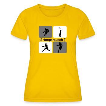 Basketball Silhouettes Dynamics - Women's Functional T-Shirt - egg yellow - Front - AI Model Female 172 dark (172cm)
