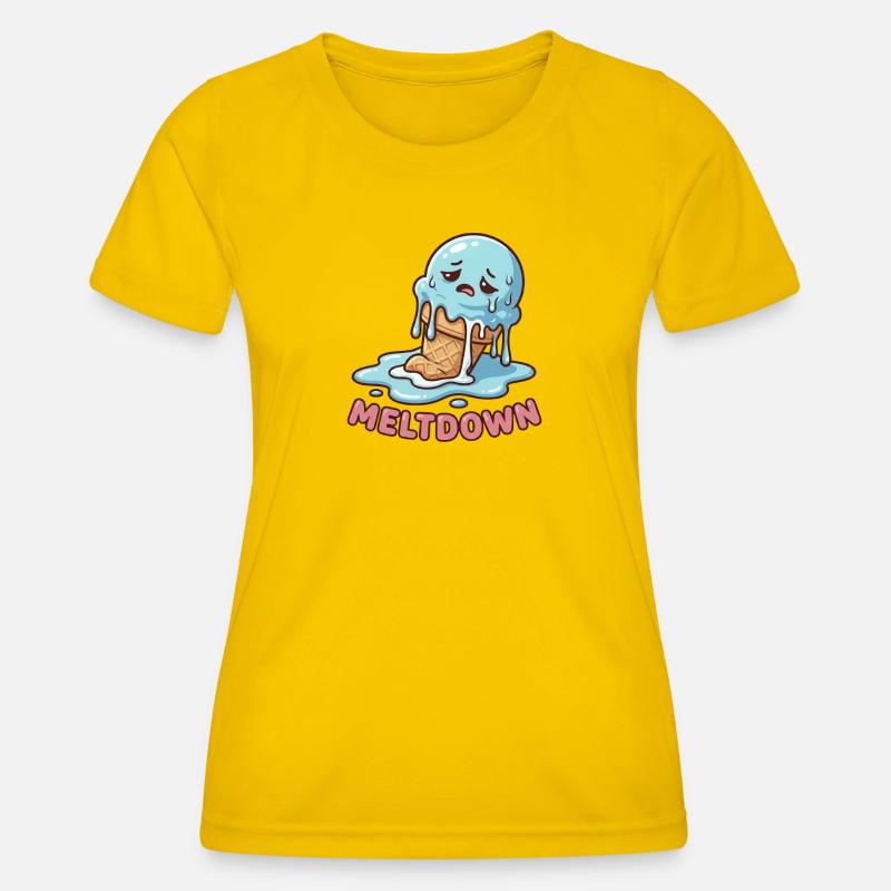 Total Meltdown - Funny Sad Dessert - Women's Functional T-Shirt - egg yellow