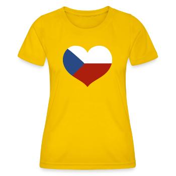 Tschechische Herzflagge - Frauen Funktions-T-Shirt - Eigelb - Vorne - AI Model Female 172 dark (172cm)