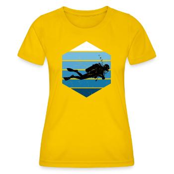 Concentration pure de plongée - T-shirt sport Femme - jaune d'œuf - Devant - AI Model Female 172 dark (172cm)