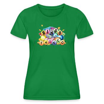 Bingo Is My Thingo Lucky Game Night Player Design - Frauen Funktions-T-Shirt - Kelly Green - Vorne - AI Model Female 172 dark (172cm)
