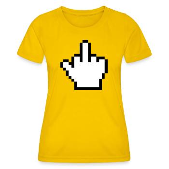 Maushand Mittelfinger Mauszeiger - Frauen Funktions-T-Shirt - Eigelb - Vorne - AI Model Female 172 dark (172cm)