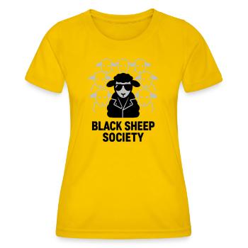Société du Mouton Noir Schwarze Schafgesellschaft - Frauen Funktions-T-Shirt - Eigelb - Vorne - AI Model Female 172 dark (172cm)