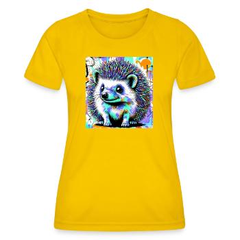 hedgehog - Women's Functional T-Shirt - egg yellow - Front - AI Model Female 172 dark (172cm)