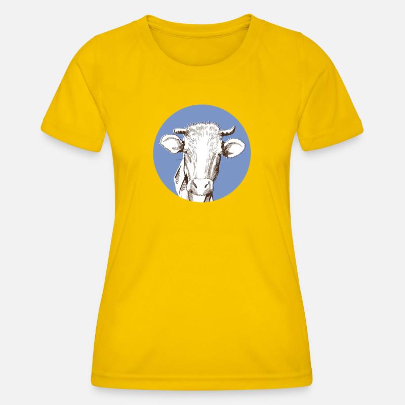 Cow - Women's Functional T-Shirt - egg yellow